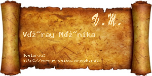 Váray Mónika névjegykártya