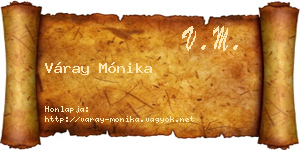 Váray Mónika névjegykártya